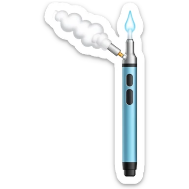 sleek vape pen emitting a small puff of vapor sticker