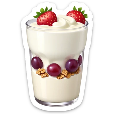 Yogurt with strawberries grapes and granola sticker