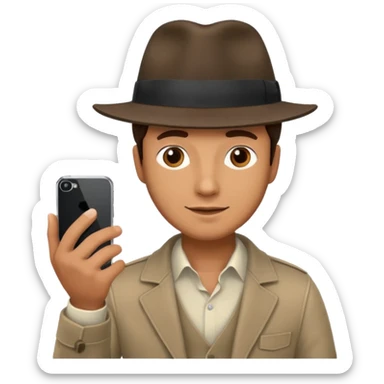 Guy on a fedora and Smartphone  sticker