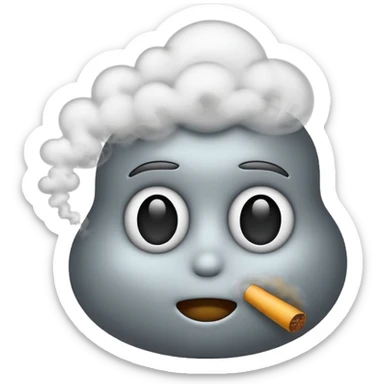 Cool emoji exhaling smoke sticker