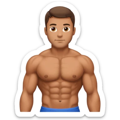 Muscular and body hair man sticker