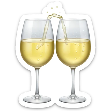 A picture of two glasses of white wine cheering sticker