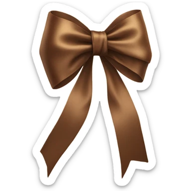 brown realistic silk bow sticker