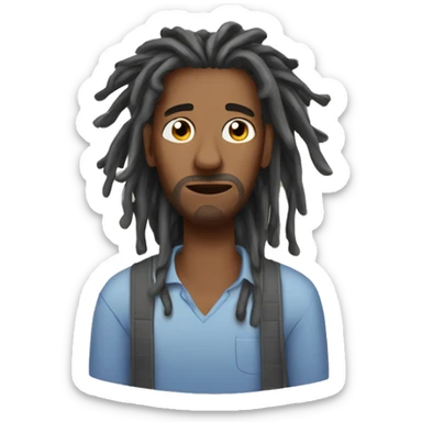 Exhausted Dad with locs sticker