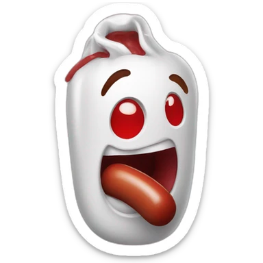 Having a red sausssage with mouth open sticker