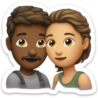 Deux personnes qui s'embrassent sticker