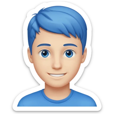 niño guapo adolescente de ojos azules sonriendo sticker