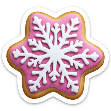 pink snowflake cookie  sticker