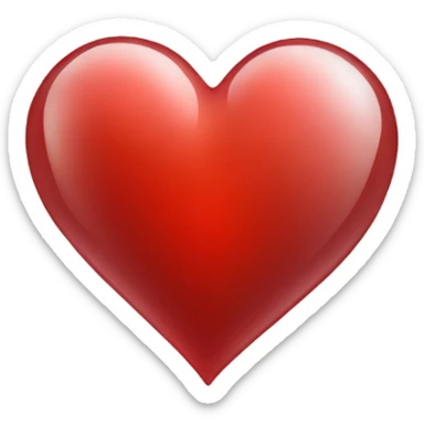 Red transparent clear heart sticker