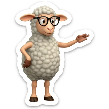 Nerdy sheep wearing glasses and is an architect. Like show the sheep drawing a 0lan.. sticker