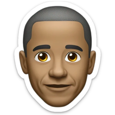 obama photorealistic sticker
