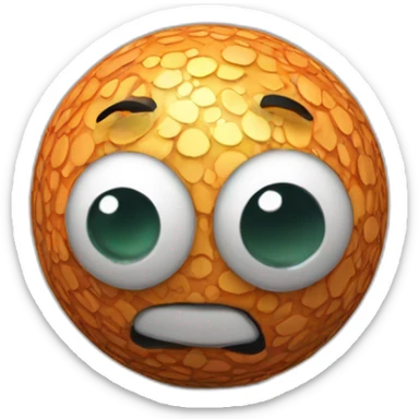 3d sphere with a cartoon tnt texture with big stupid eyes sticker