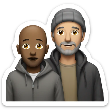 homeless man with white man sticker