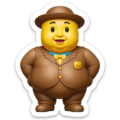 Cinematic Realistic Botero Sculpture Pop Culture Emoji, featuring an exaggerated, whimsical portrayal inspired by the famed sculptor rendered with dynamic textures and vibrant, artistic lighting. sticker