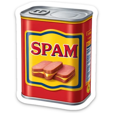 A can of classic “SPAM” (rectangular shaped can like the way spam is shaped) sticker