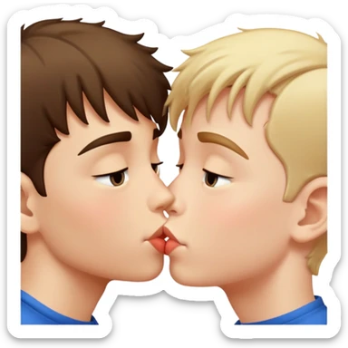 Two boys kissing sticker