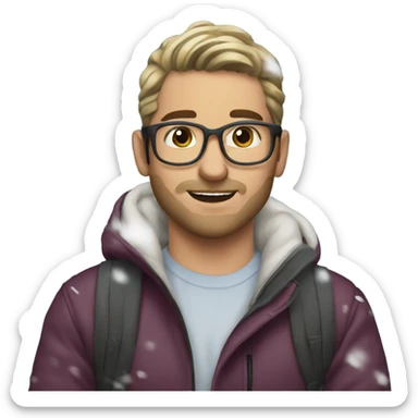 A picture of myself in the snow sticker