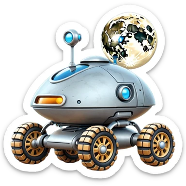  Flintstones antique tall robotic high-occupancy moon rover  sticker