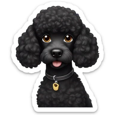 Black poodle sticker