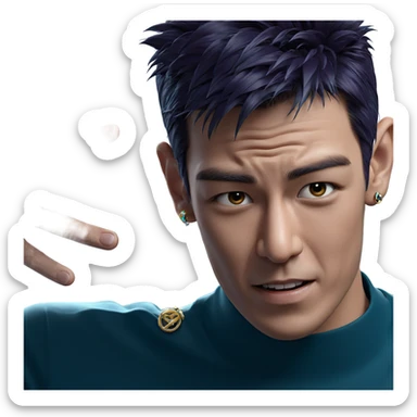 male portrait with jewelry sticker