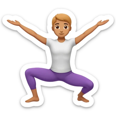 person doing bridge pose, arms extended sticker