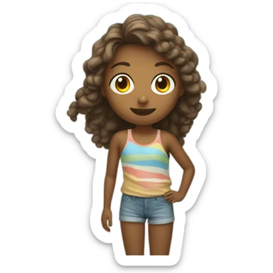 Un adolescent sur un plage avec des vague sticker