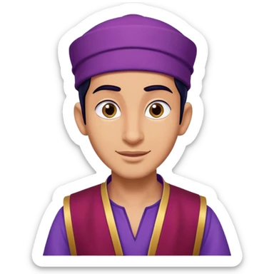 Aladdin with purple vest and fez sticker