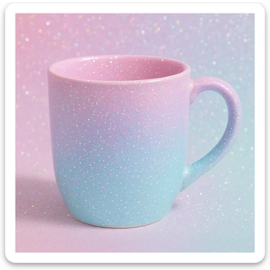 sparkly pastel mug sticker