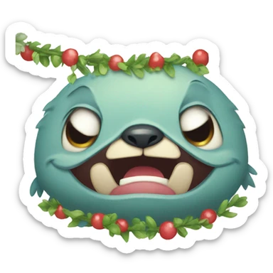 Stitch with garlands sticker