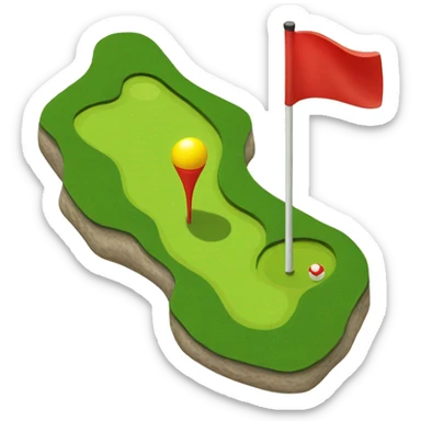 golf masters yellow map with red flag emoji sticker
