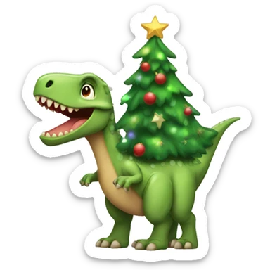 christmas dinosure sticker