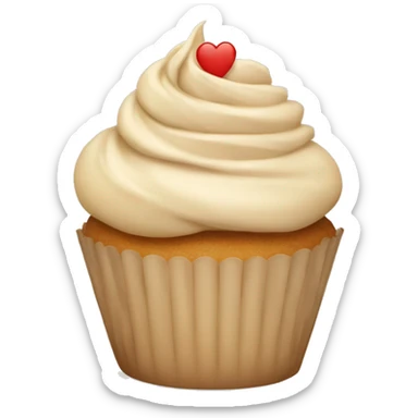 Beige cupcake with beige ribbon sticker