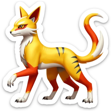 Latias-Koraidon-Renamon-Zeraora-Bastet-Fakémon-fusion-creature, full body sticker