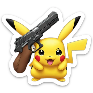 Gun pikachu sticker