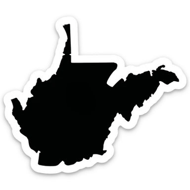 shape of west virginia state all black sticker