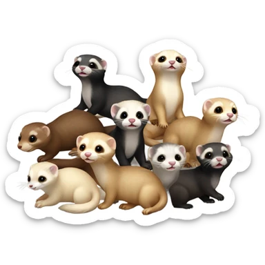 ferret party sticker