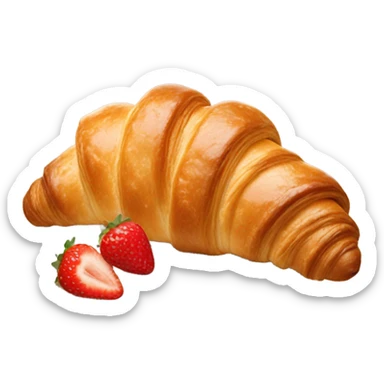 Croissant  with strawberry’s sticker