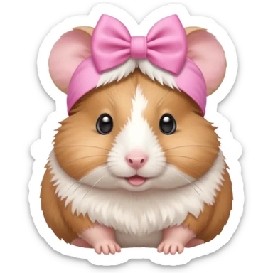 cute hamster wearing a bow on its head sticker