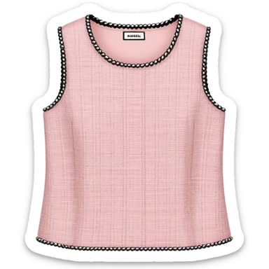 Powder pink Chanel tweed top sticker