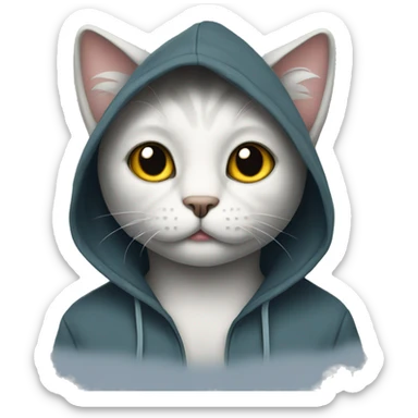 Cat wearing a Hoodie  sticker