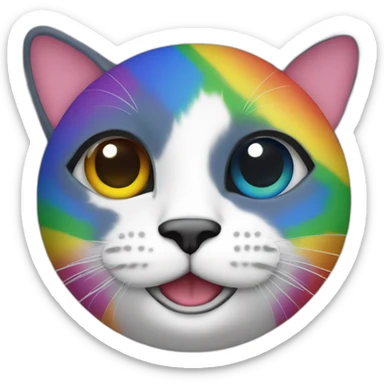 A cat With lgbt colors sticker