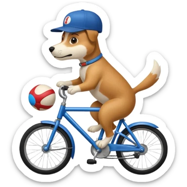 Dog waering cap on bike sticker