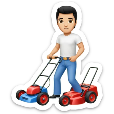 Elvis mowing the yard at Graceland sticker