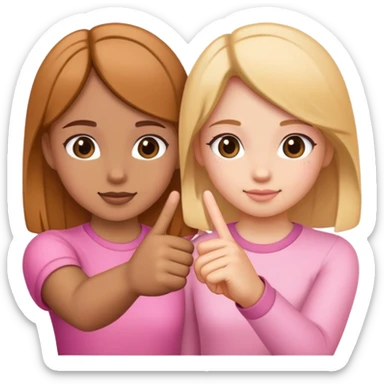 Two girls making a pinky promise  sticker