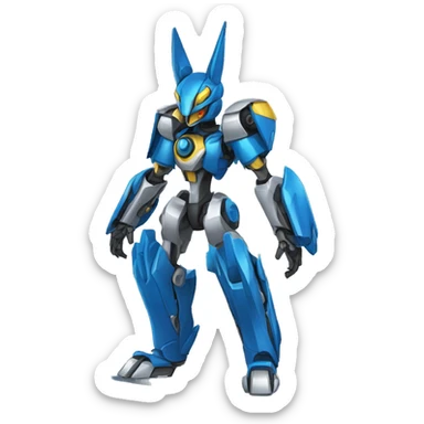 Futuristic mechanical medabot-lucario-mecha full body sticker