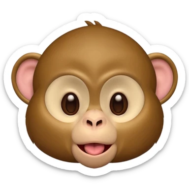 monkey with eyes closed sticking out tongue sticker