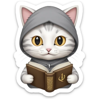 A cat recite quran sticker