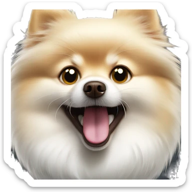 White Pomeranian Spitz yawns sticker