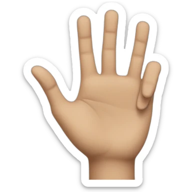 Hand with two fingers up oposed sticker