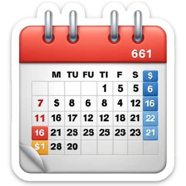 calendar emoji with $61 over the calendar sticker